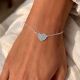 Handmade 925 Silver Fingerprint Heart Bracelet